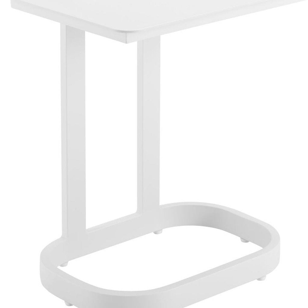 22" White Aluminum Outdoor Side Table HomeRoots