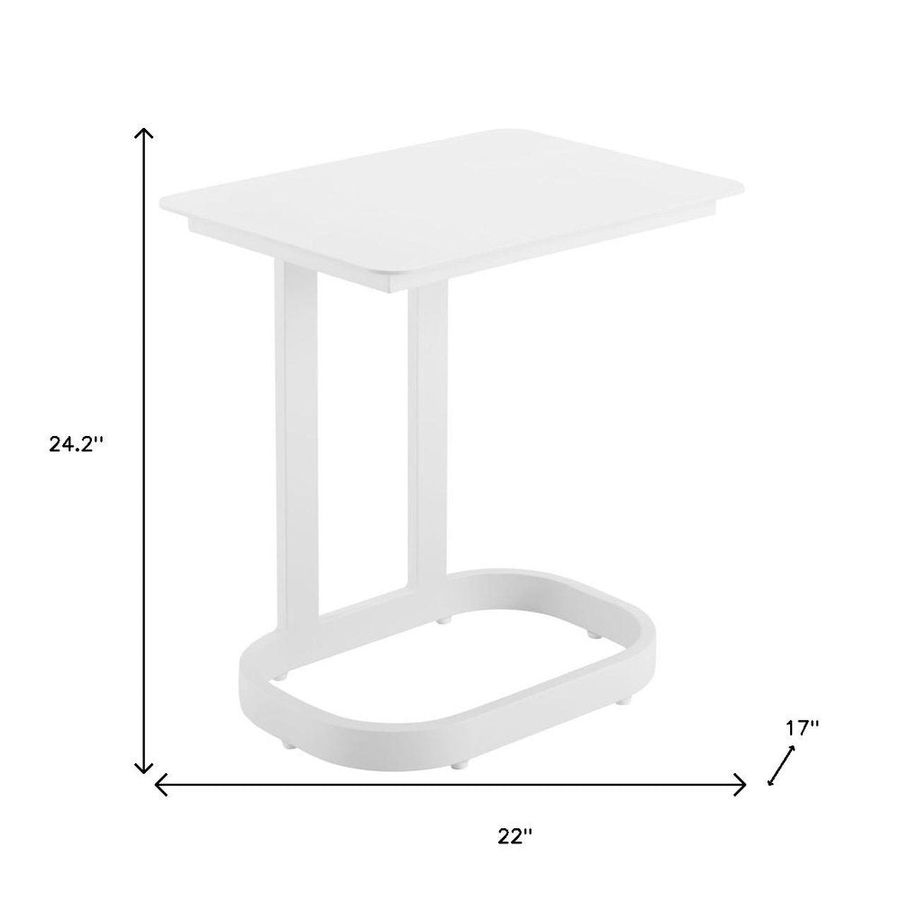 22" White Aluminum Outdoor Side Table HomeRoots
