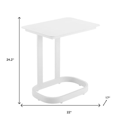 22" White Aluminum Outdoor Side Table HomeRoots