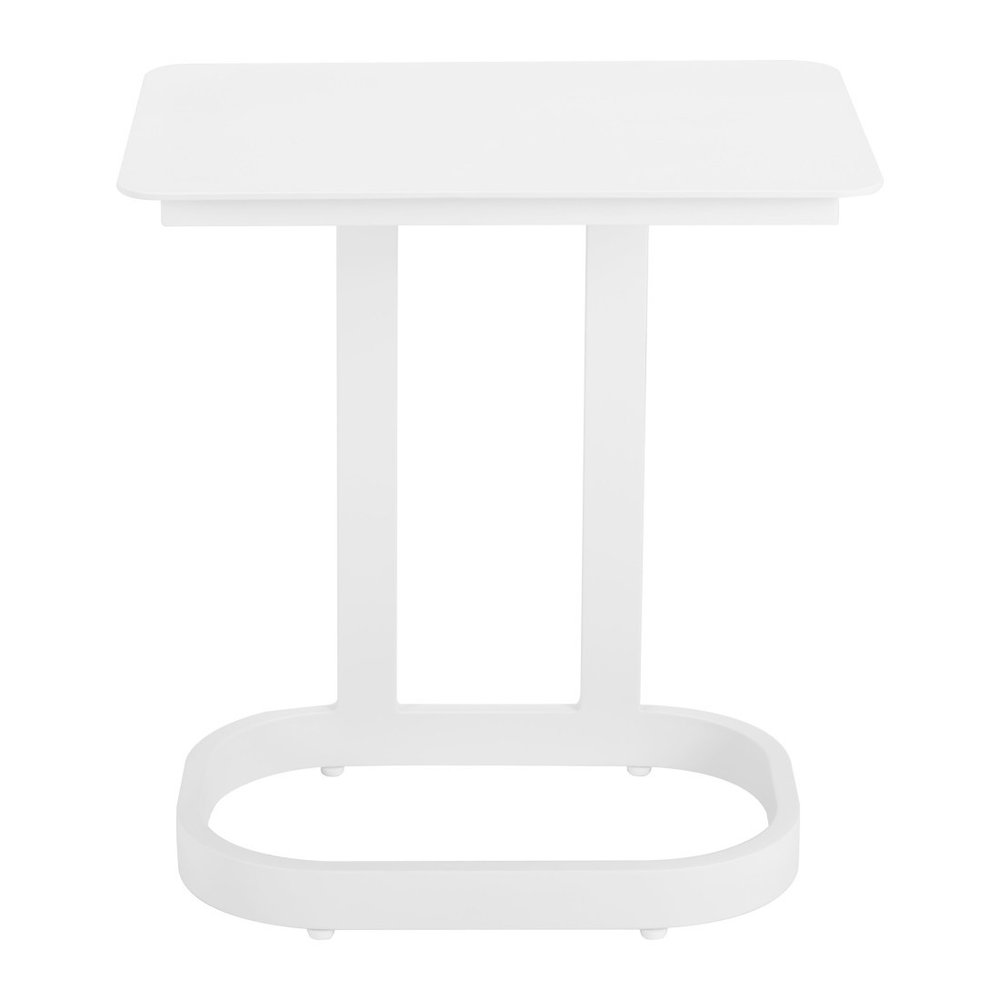 22" White Aluminum Outdoor Side Table HomeRoots