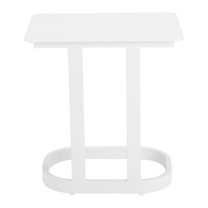 22" White Aluminum Outdoor Side Table HomeRoots