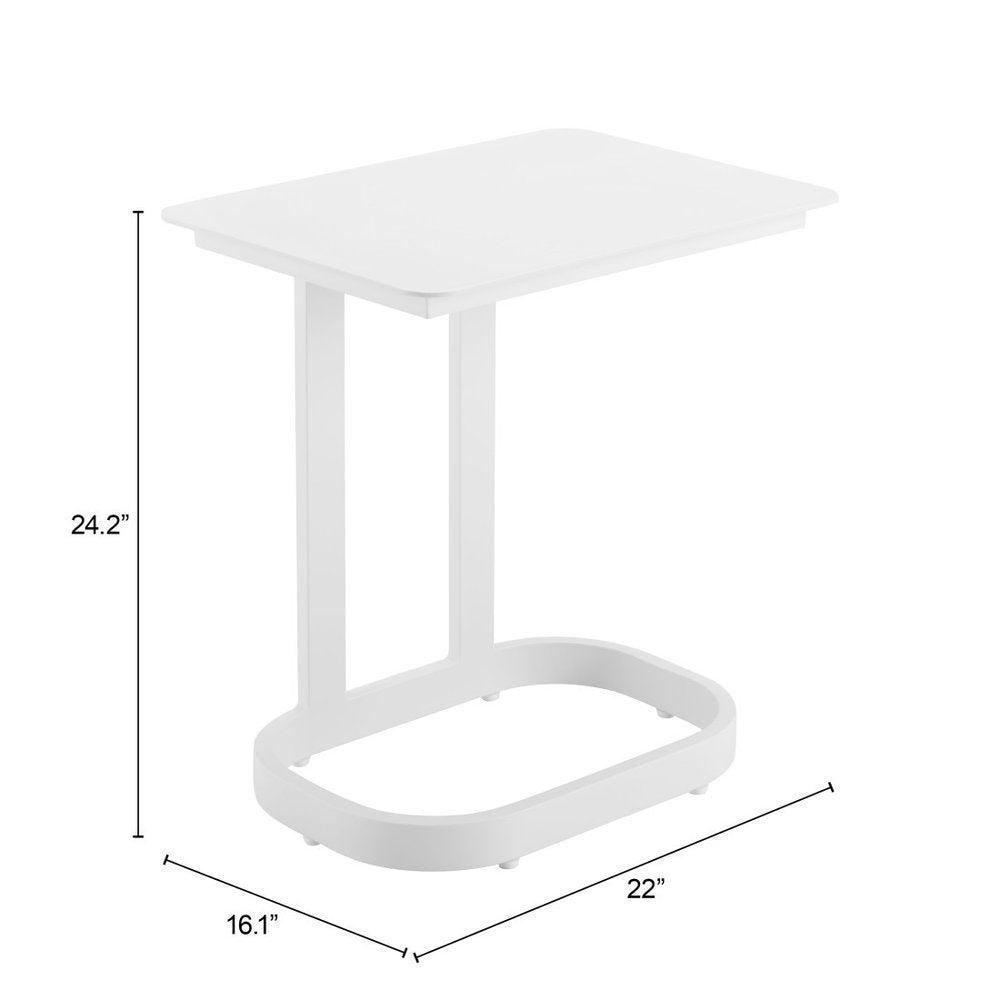 22" White Aluminum Outdoor Side Table HomeRoots