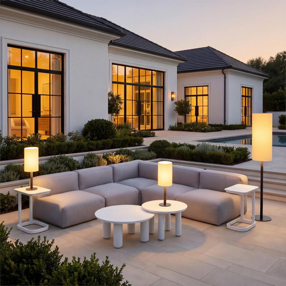 22" White Aluminum Outdoor Side Table HomeRoots
