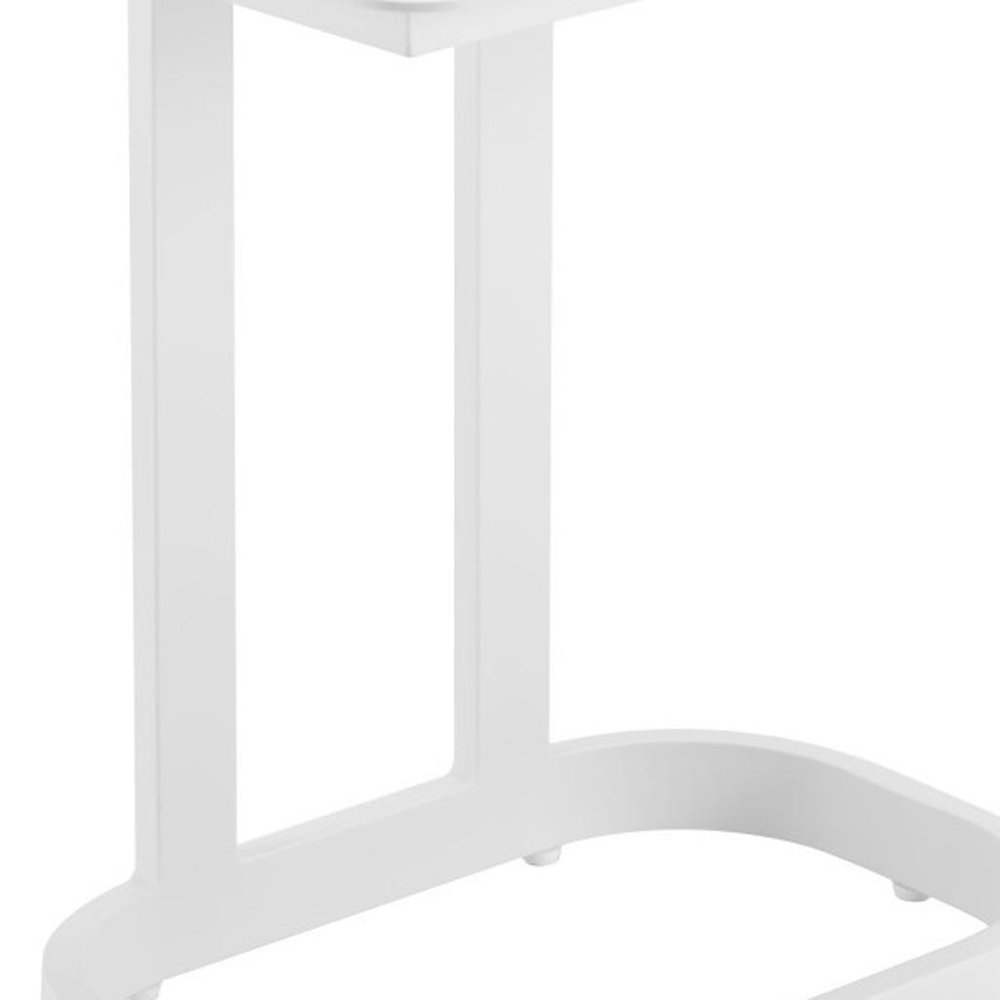 22" White Aluminum Outdoor Side Table HomeRoots