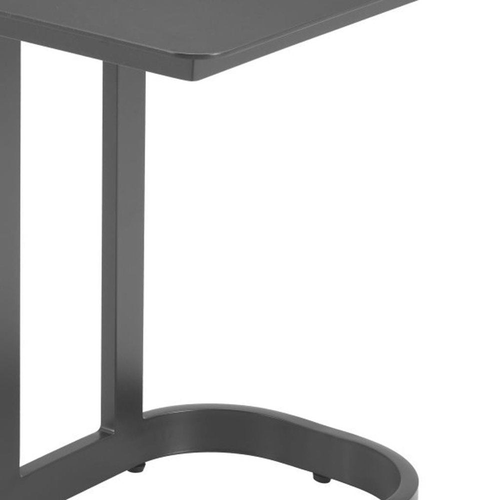 22" Black Aluminum Outdoor Side Table HomeRoots