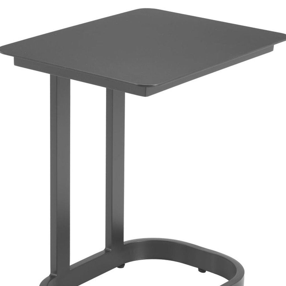 22" Black Aluminum Outdoor Side Table HomeRoots