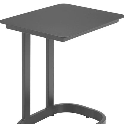22" Black Aluminum Outdoor Side Table HomeRoots