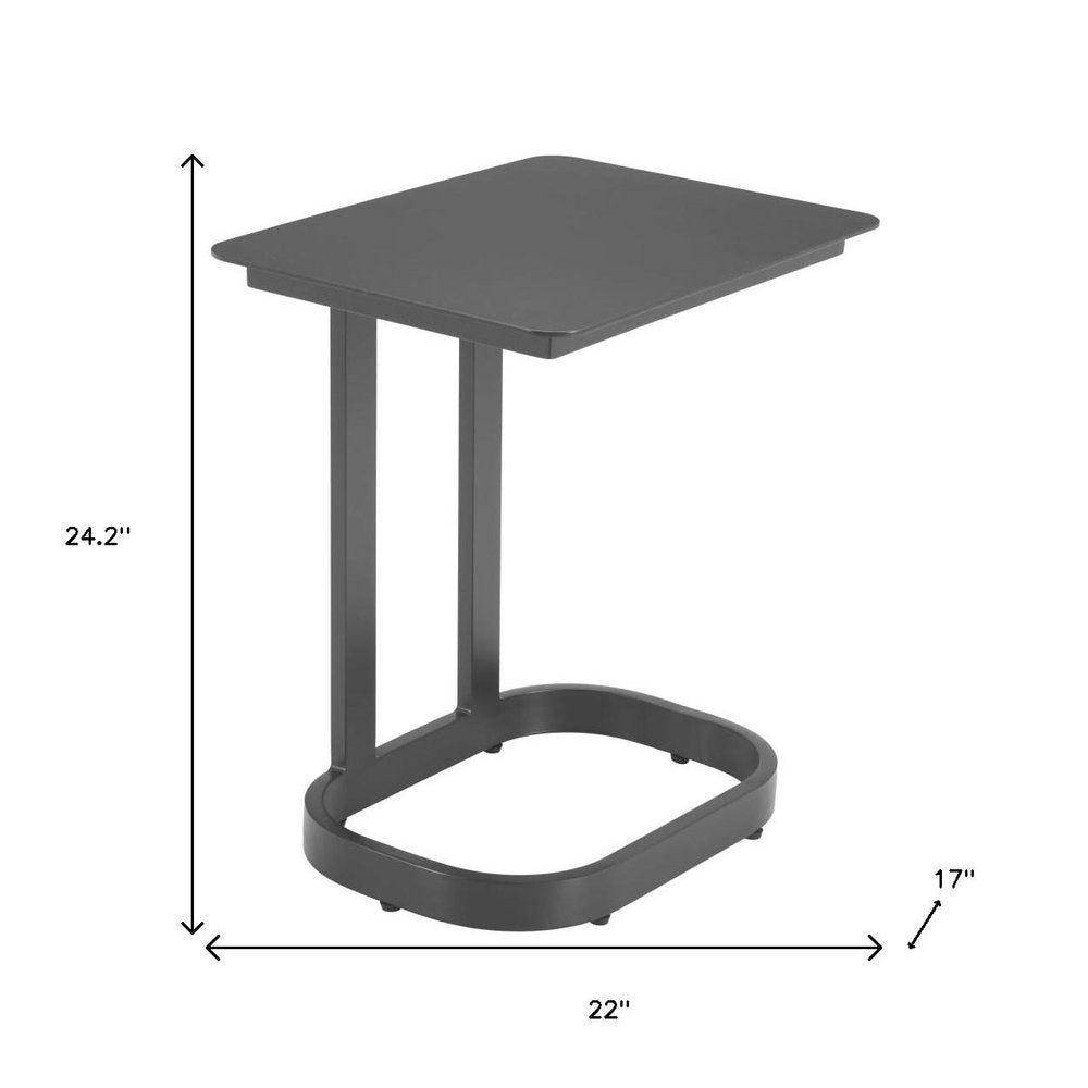 22" Black Aluminum Outdoor Side Table HomeRoots