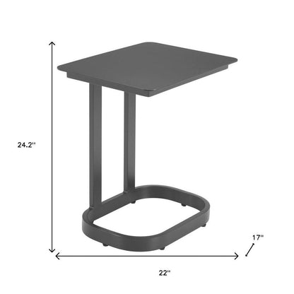 22" Black Aluminum Outdoor Side Table HomeRoots