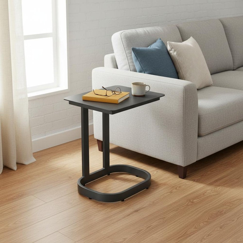 22" Black Aluminum Outdoor Side Table HomeRoots