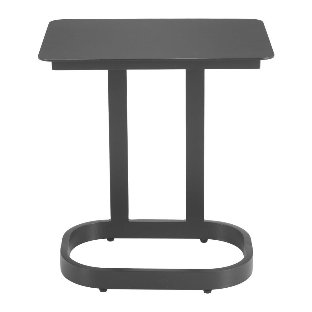 22" Black Aluminum Outdoor Side Table HomeRoots