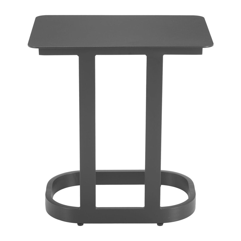 22" Black Aluminum Outdoor Side Table HomeRoots