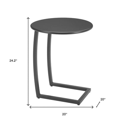 20" Black Aluminum Round Outdoor Side Table HomeRoots