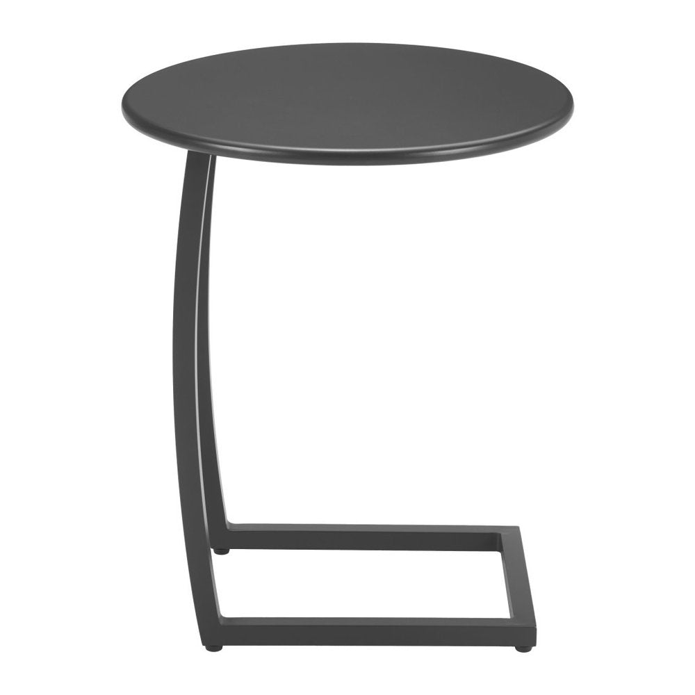 20" Black Aluminum Round Outdoor Side Table HomeRoots