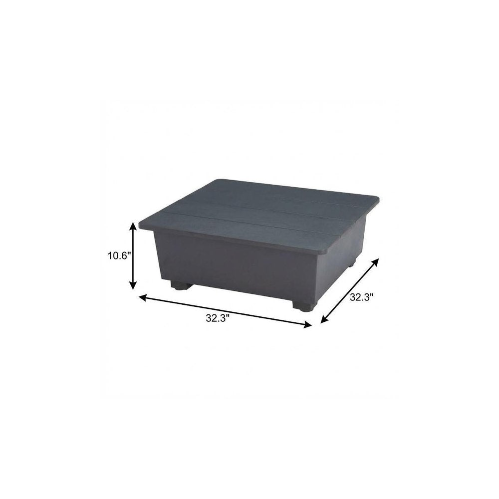 32" Gray Aluminum Square Outdoor Coffee Table HomeRoots