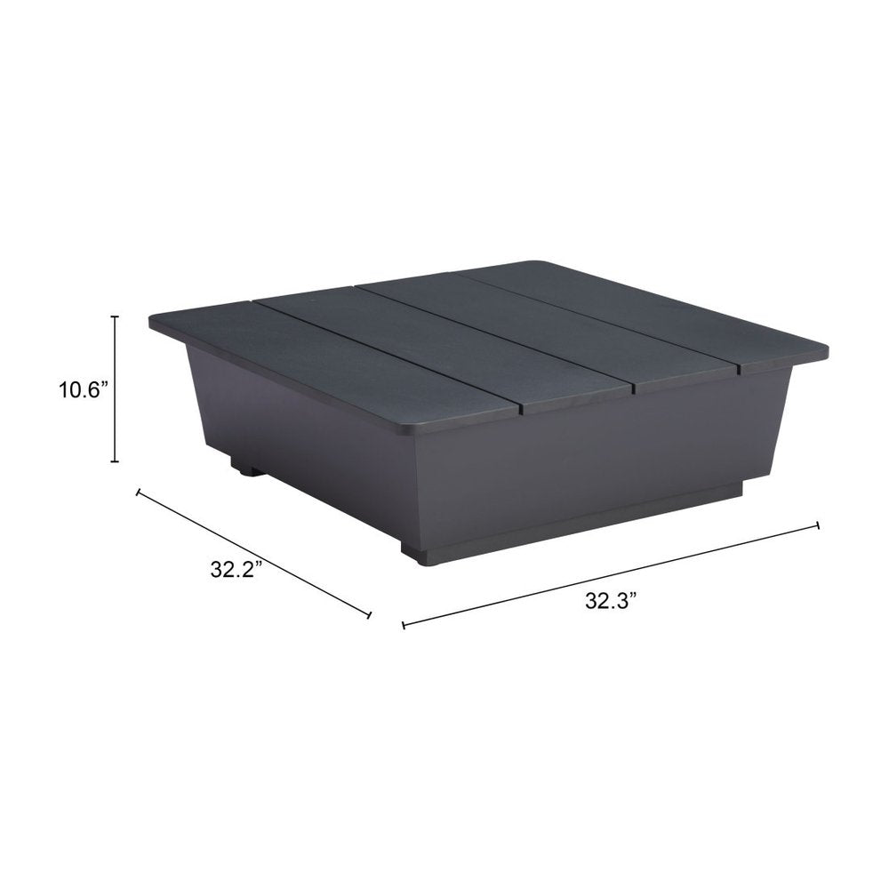 32" Gray Aluminum Square Outdoor Coffee Table HomeRoots