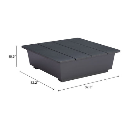 32" Gray Aluminum Square Outdoor Coffee Table HomeRoots
