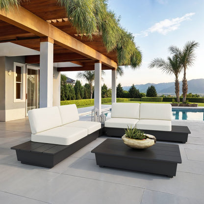 32" Gray Aluminum Square Outdoor Coffee Table HomeRoots