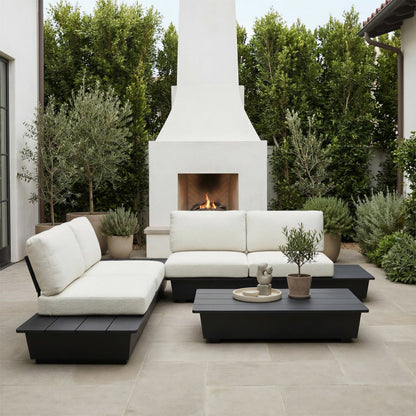 32" Gray Aluminum Square Outdoor Coffee Table HomeRoots