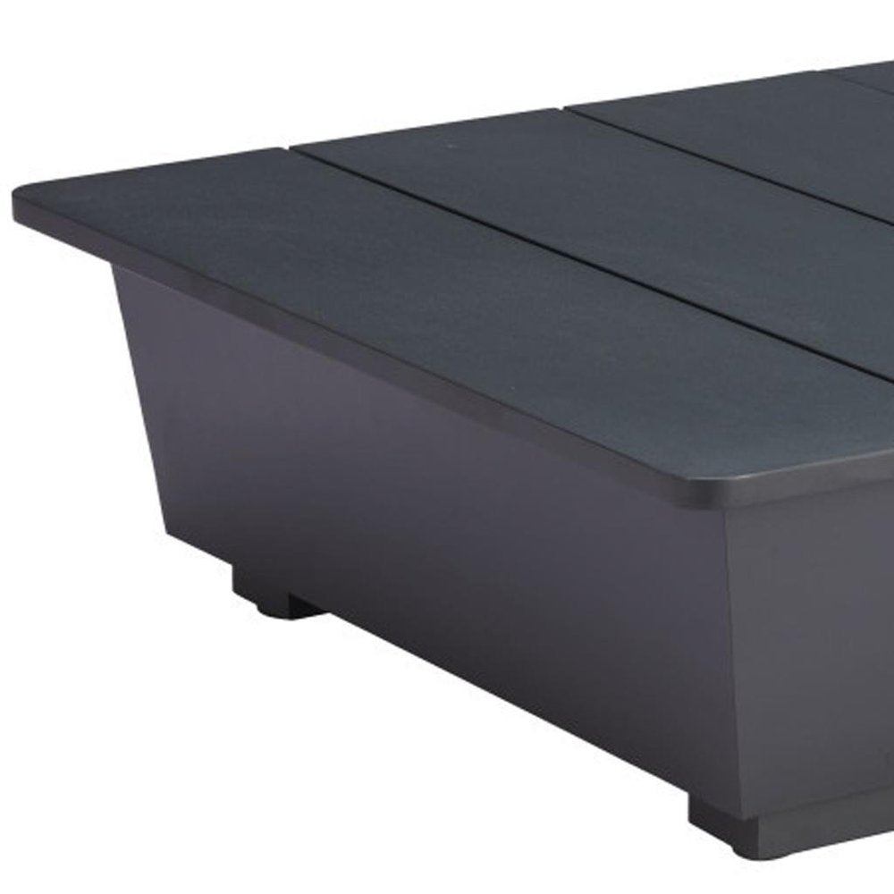 32" Gray Aluminum Square Outdoor Coffee Table HomeRoots