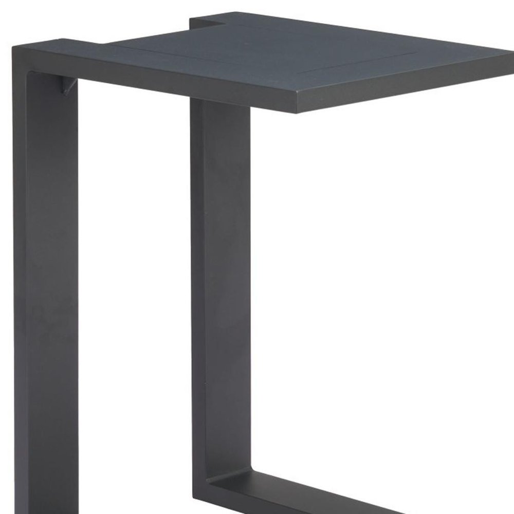 18" Black Aluminum Outdoor Side Table HomeRoots