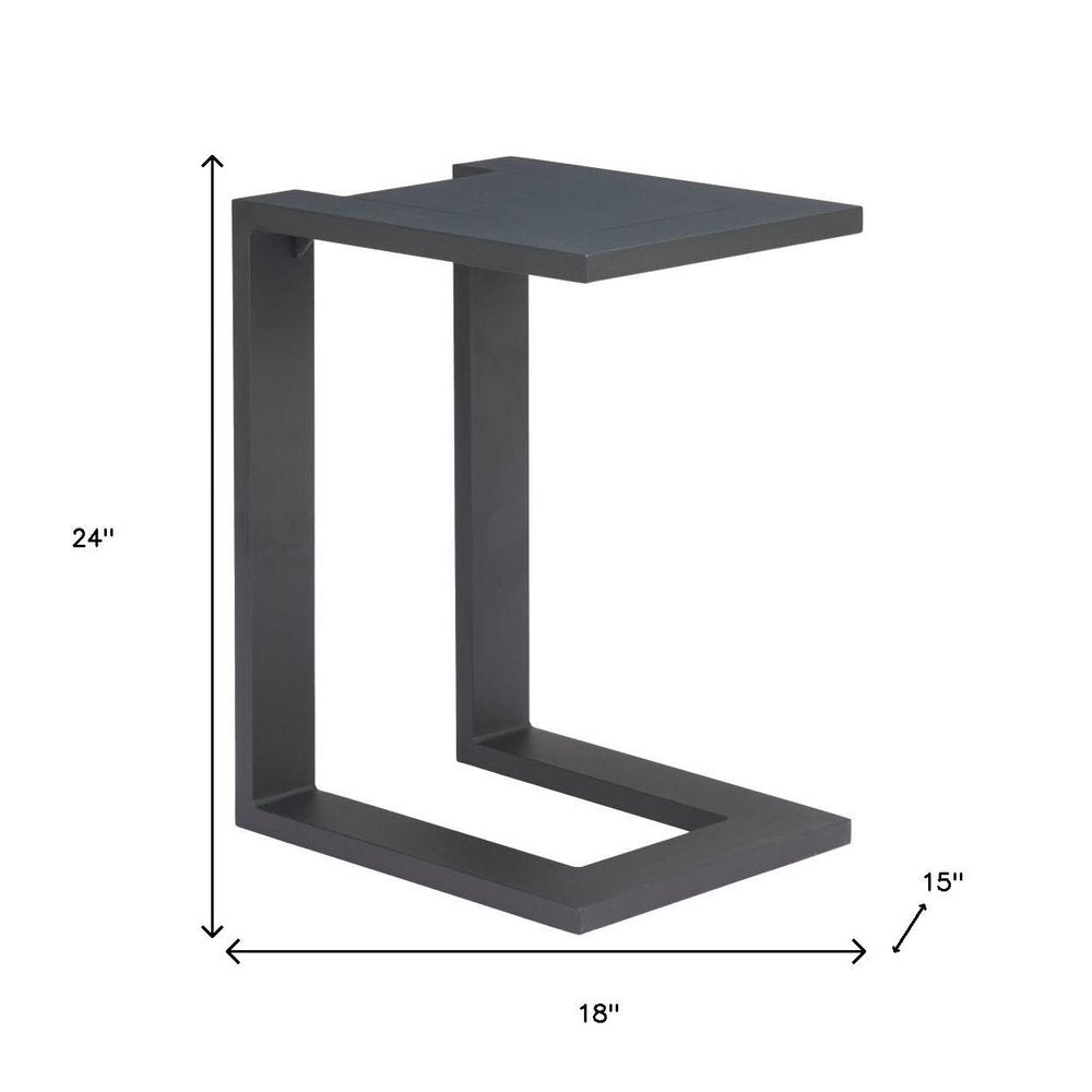 18" Black Aluminum Outdoor Side Table HomeRoots