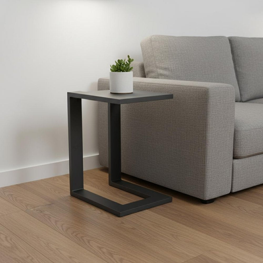 18" Black Aluminum Outdoor Side Table HomeRoots