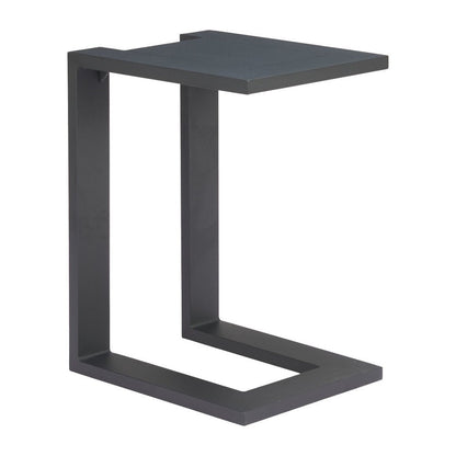 18" Black Aluminum Outdoor Side Table HomeRoots