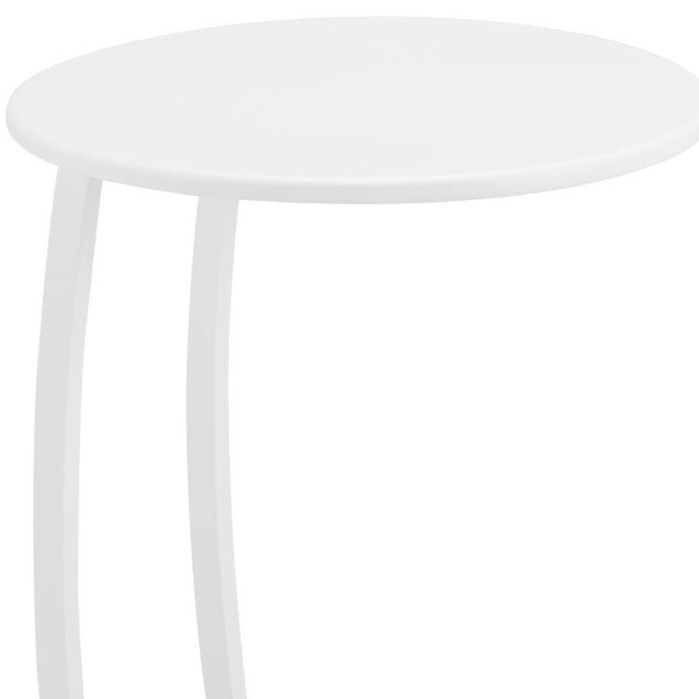 20" White Aluminum Round Outdoor Side Table HomeRoots
