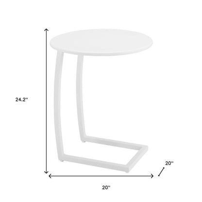 20" White Aluminum Round Outdoor Side Table HomeRoots