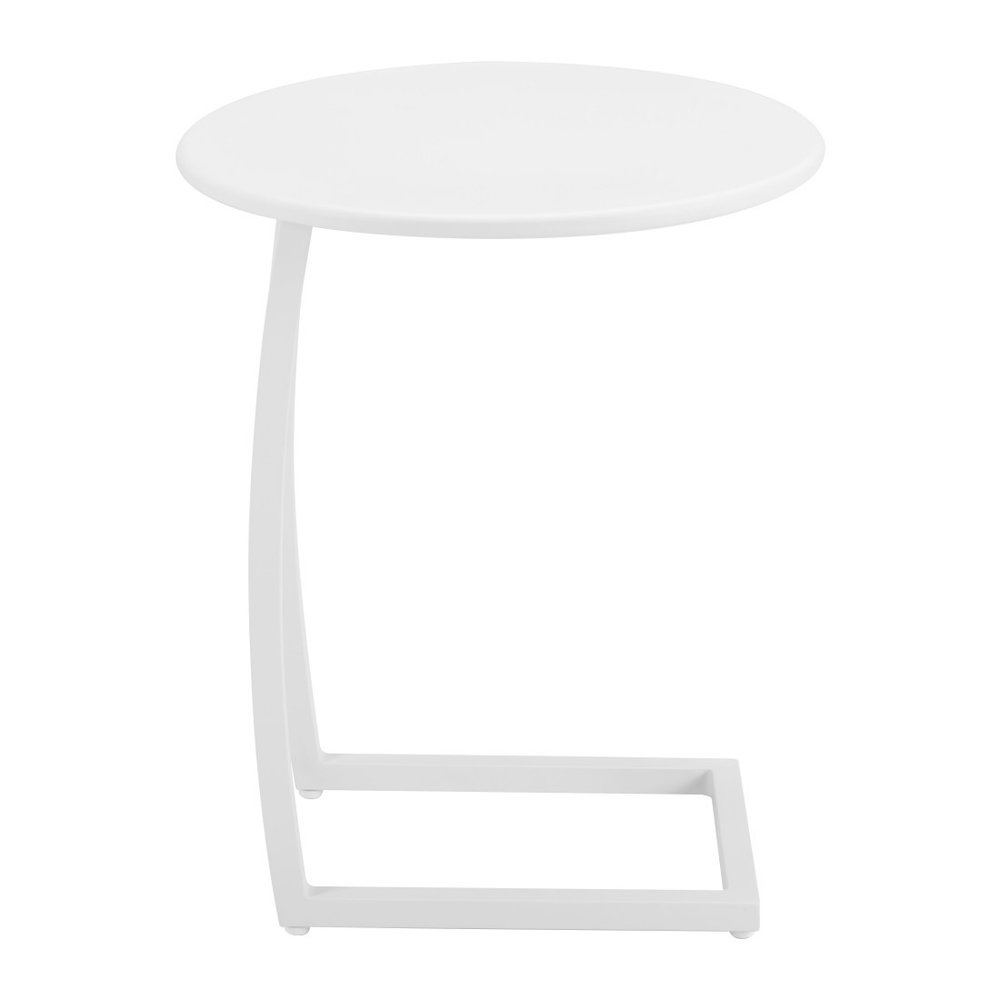 20" White Aluminum Round Outdoor Side Table HomeRoots