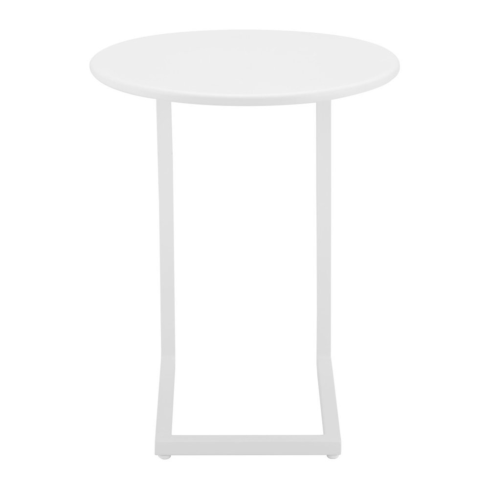20" White Aluminum Round Outdoor Side Table HomeRoots
