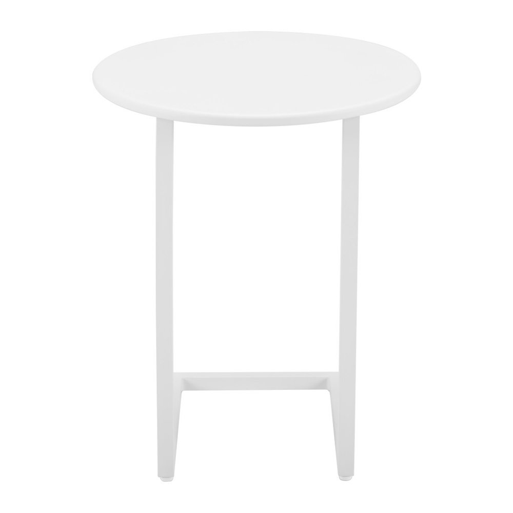 20" White Aluminum Round Outdoor Side Table HomeRoots