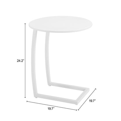 20" White Aluminum Round Outdoor Side Table HomeRoots