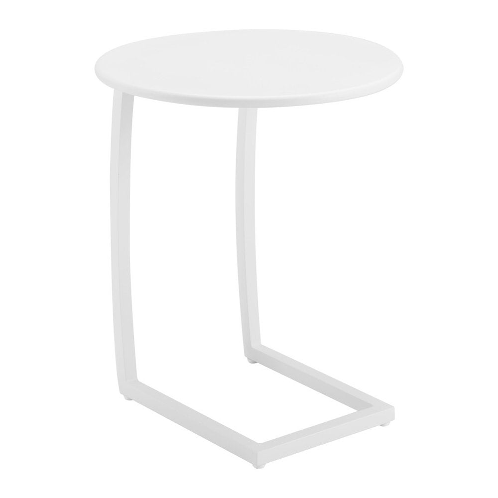 20" White Aluminum Round Outdoor Side Table HomeRoots