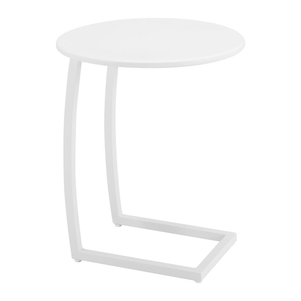 20" White Aluminum Round Outdoor Side Table HomeRoots