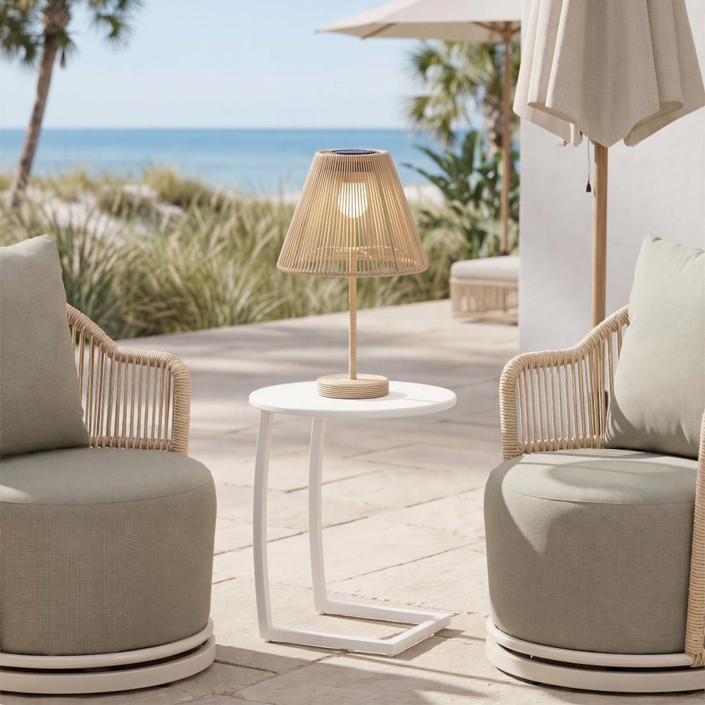 20" White Aluminum Round Outdoor Side Table HomeRoots