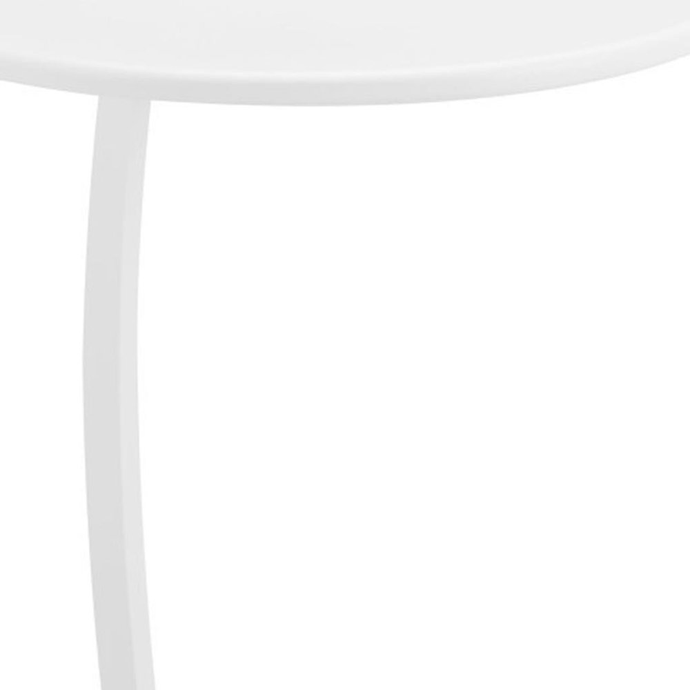 20" White Aluminum Round Outdoor Side Table HomeRoots