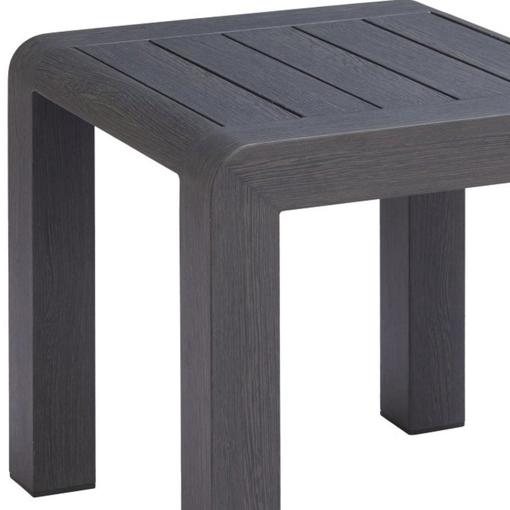 23" Black Aluminum Square Outdoor Side Table HomeRoots