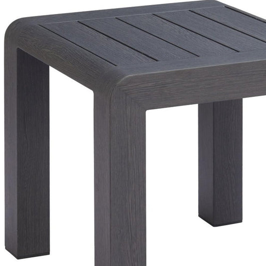 23" Black Aluminum Square Outdoor Side Table HomeRoots
