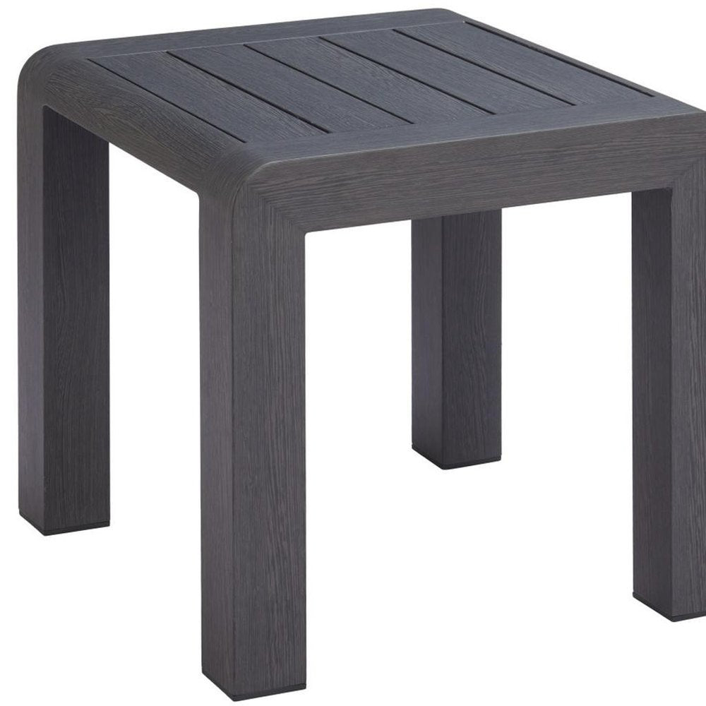 23" Black Aluminum Square Outdoor Side Table HomeRoots