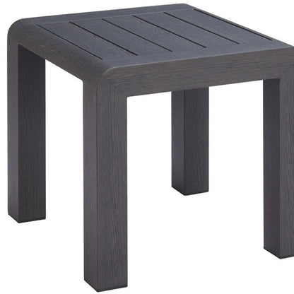 23" Black Aluminum Square Outdoor Side Table HomeRoots