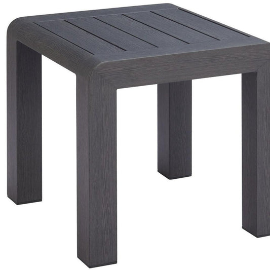23" Black Aluminum Square Outdoor Side Table HomeRoots