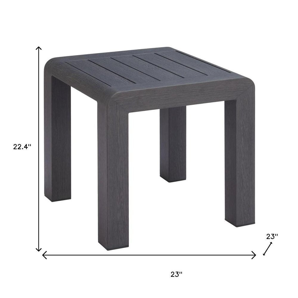 23" Black Aluminum Square Outdoor Side Table HomeRoots