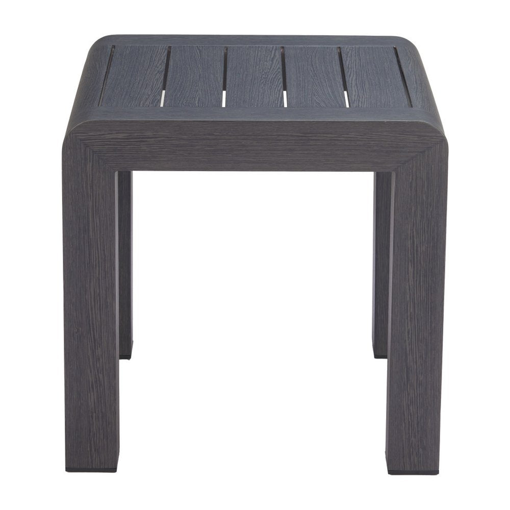 23" Black Aluminum Square Outdoor Side Table HomeRoots