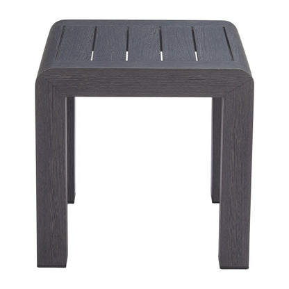 23" Black Aluminum Square Outdoor Side Table HomeRoots