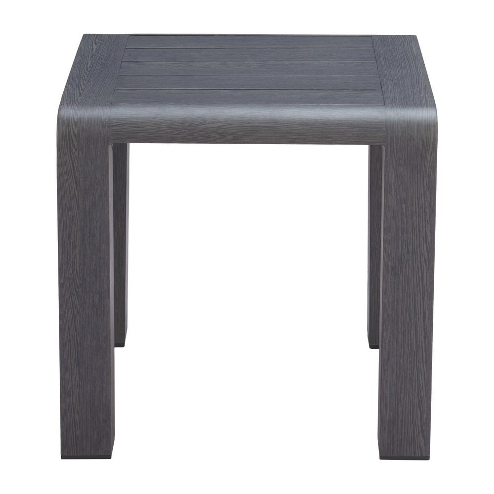 23" Black Aluminum Square Outdoor Side Table HomeRoots