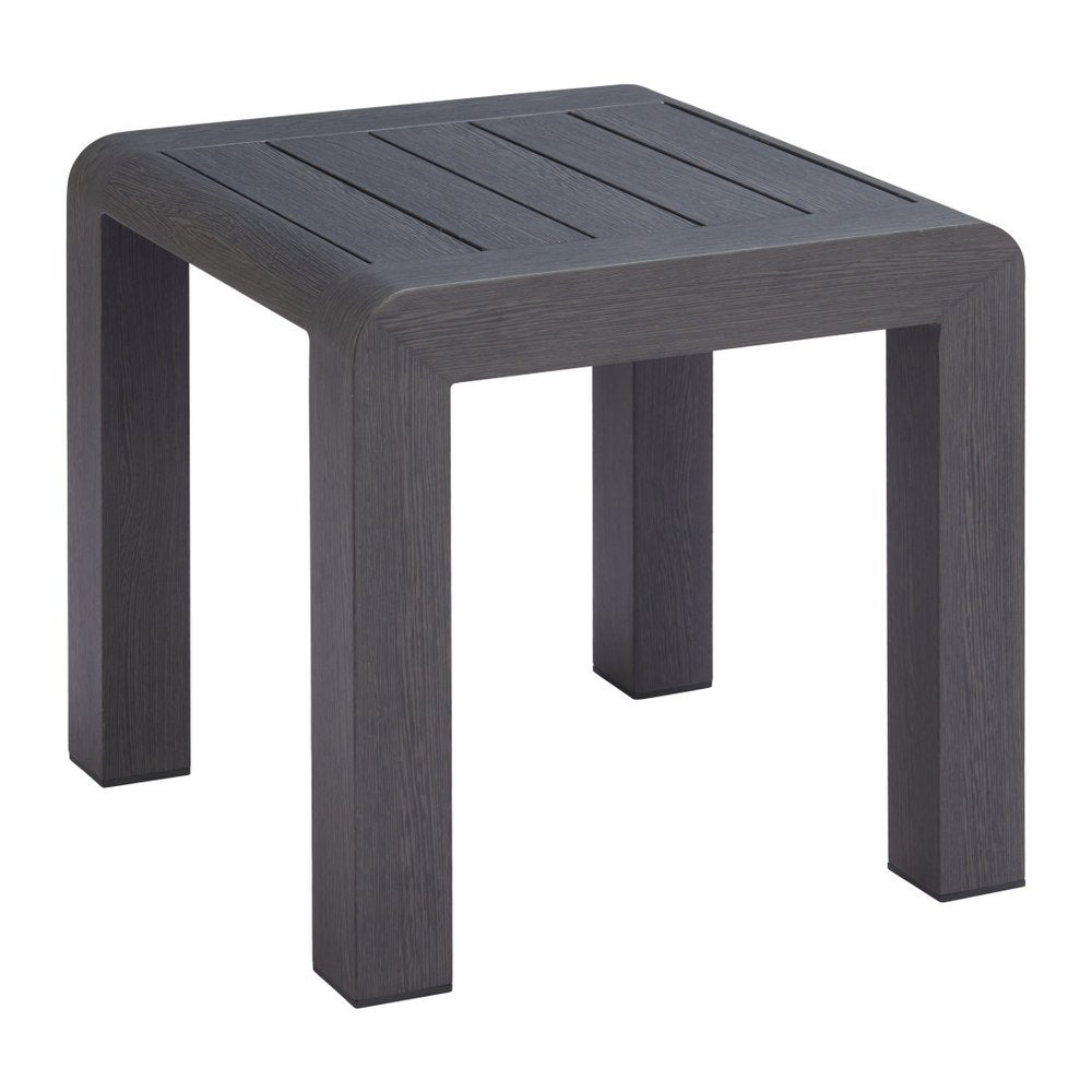 23" Black Aluminum Square Outdoor Side Table HomeRoots
