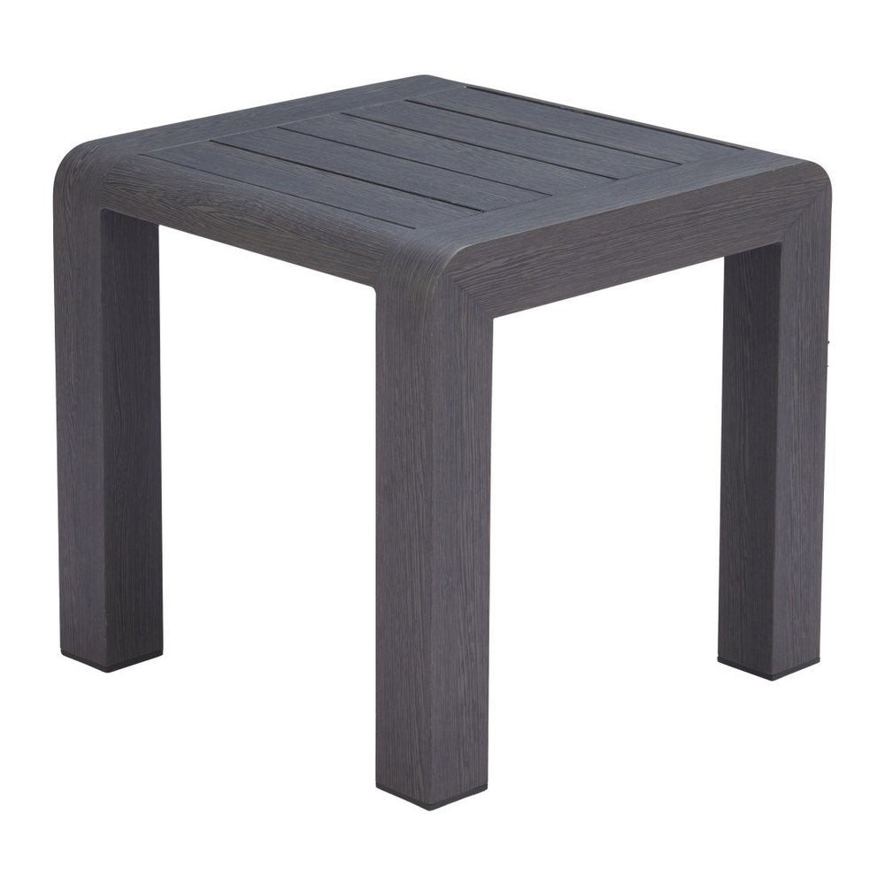 23" Black Aluminum Square Outdoor Side Table HomeRoots