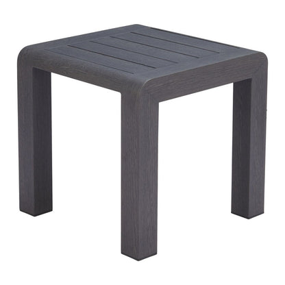 23" Black Aluminum Square Outdoor Side Table HomeRoots